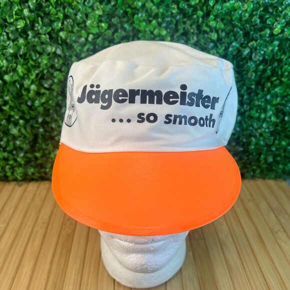 Vtg Jagermeister So Smooth Double Bill Painters Hat Cap 1990s Stretch Fit NOS - Picture 1 of 7